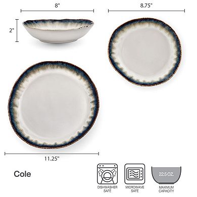 Mikasa Cole 12-Piece Stoneware Dinnerware Set