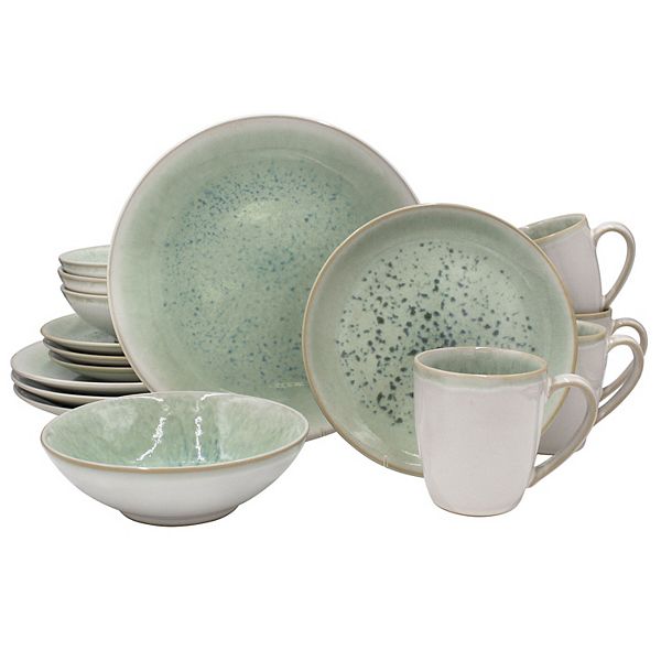 Mikasa Mira Turquoise 16-Piece Stoneware Dinnerware Set