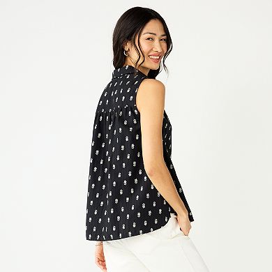 Women's Sonoma Goods For Life® Femme Button-Down Sleeveless Shirt