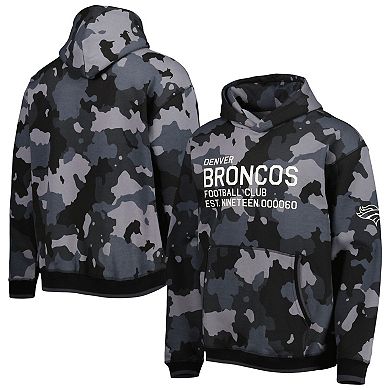 Men's The Wild Collective Black Denver Broncos Camo Pullover Hoodie