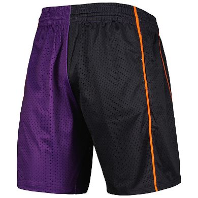 Men's Mitchell & Ness Black/Purple Phoenix Suns Hardwood Classics 2001 Split Swingman Shorts