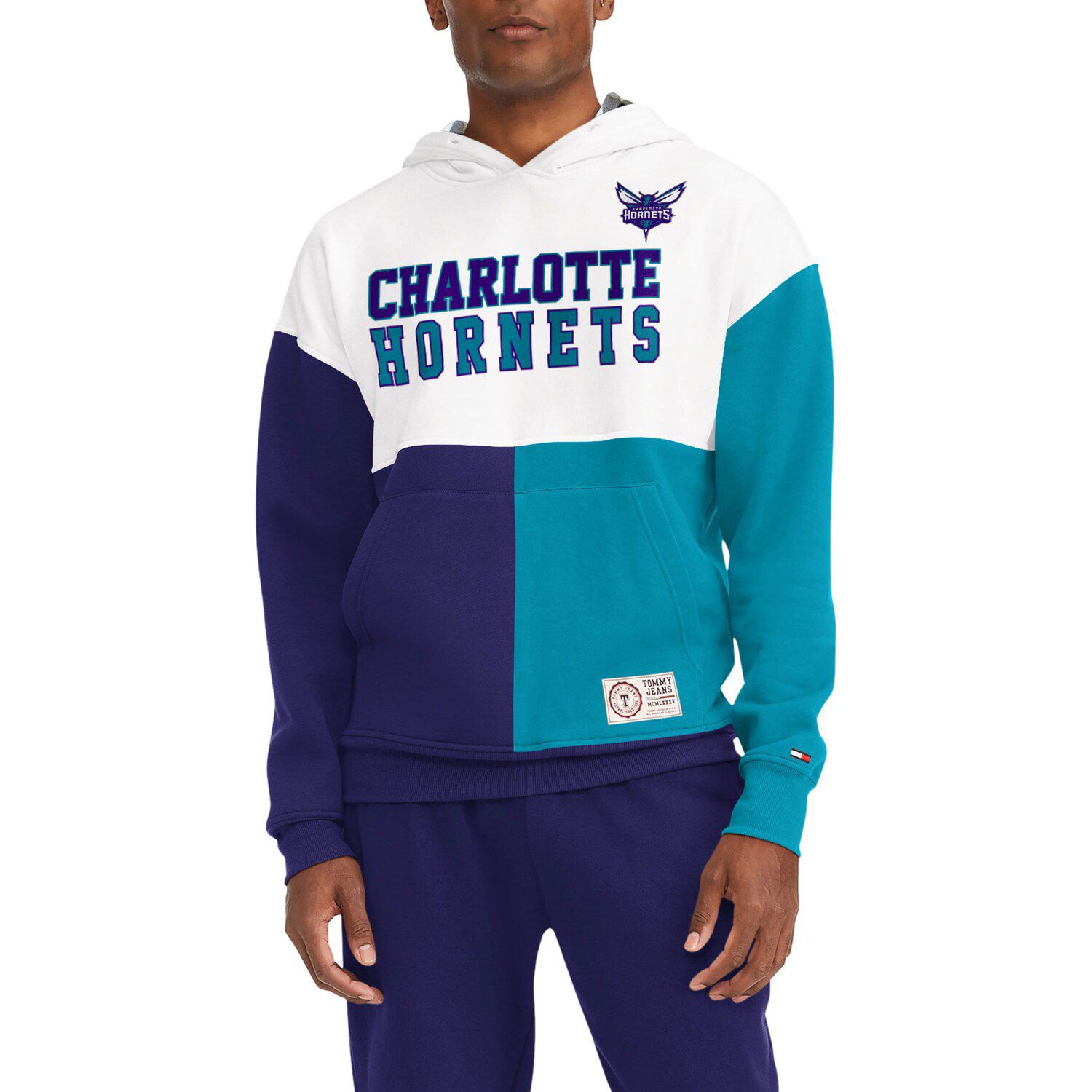Fanatics Branded Heather Gray Charlotte Hornets Big & Tall Wordmark Pullover Hoodie