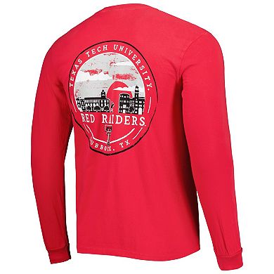 Men's Red Texas Tech Red Raiders Circle Campus Scene Long Sleeve T-Shirt