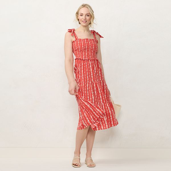 Women's LC Lauren Conrad Smocked Off Shoulder Midi Dress