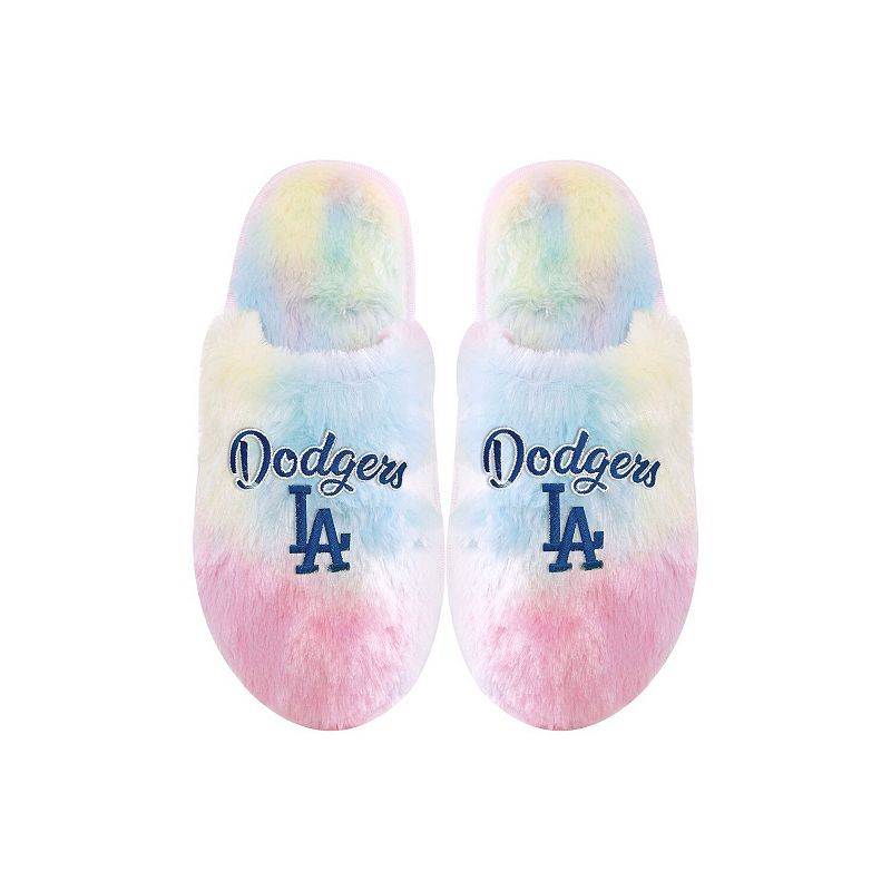 Youth FOCO Los Angeles Dodgers Rainbow Script Slippers, Kids Unisex, Size: 
