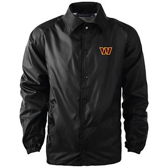 Men's Dunbrooke Black Washington Commanders Coaches Classic Raglan Full-Snap Windbreaker Jacket
