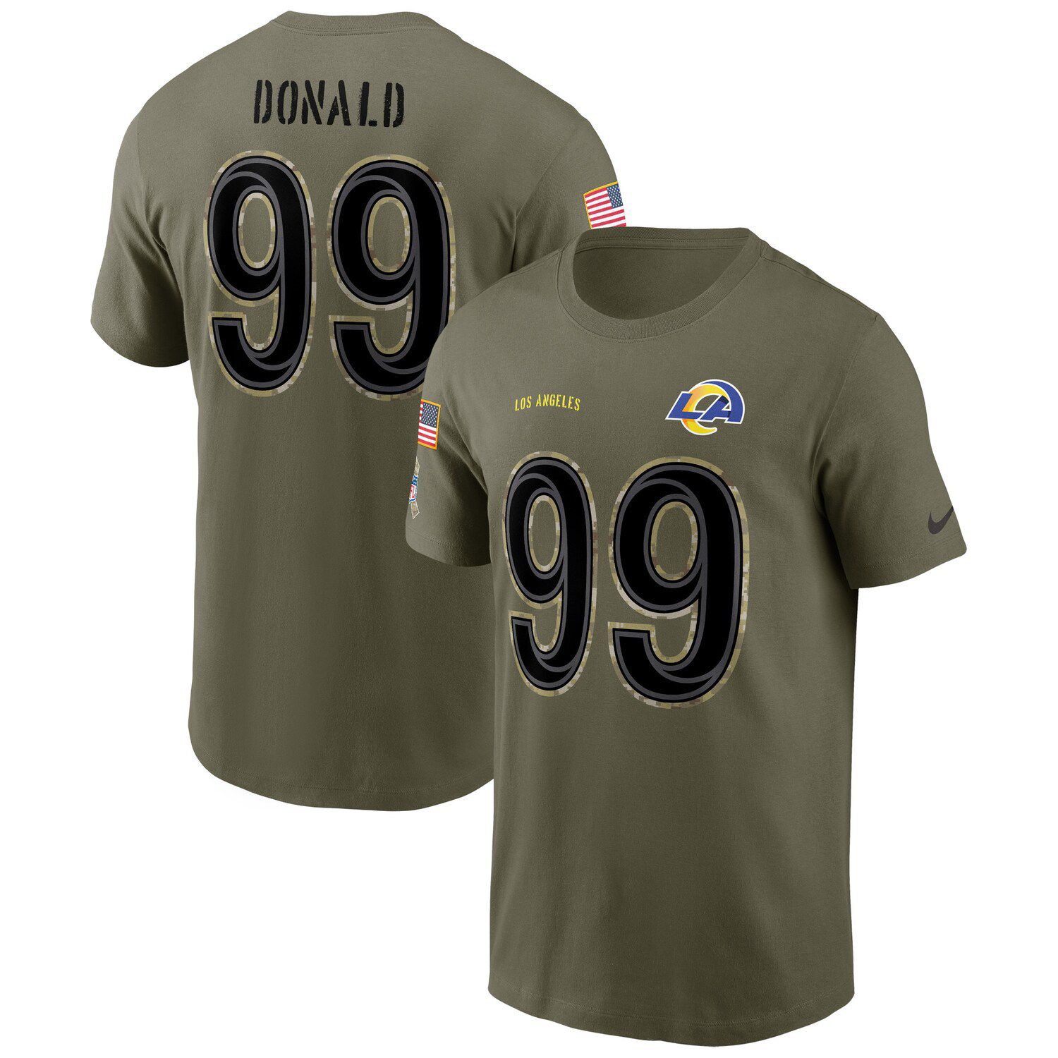 Men's Nike Aaron Donald Brown Los Angeles Rams 2023 Salute to Service Limited Jersey Size: 3XL