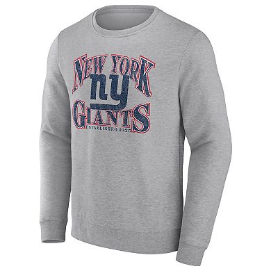 Men's Fanatics Branded Heathered Charcoal New York Giants Playability Pullover Sweatshirt