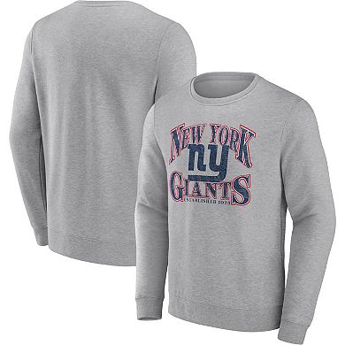 Men's Fanatics Branded Heathered Charcoal New York Giants Playability Pullover Sweatshirt