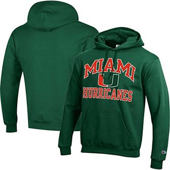 Men's Champion Green Miami Hurricanes High Motor Pullover Hoodie