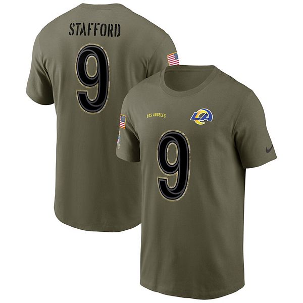Nike Matthew Stafford Olive Los Angeles 2022 Salute To Service Name & Number T-Shirt