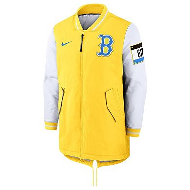 Men's Nike Yellow Boston Red Sox Authentic Collection 2022 City Connect Dugout Jacket