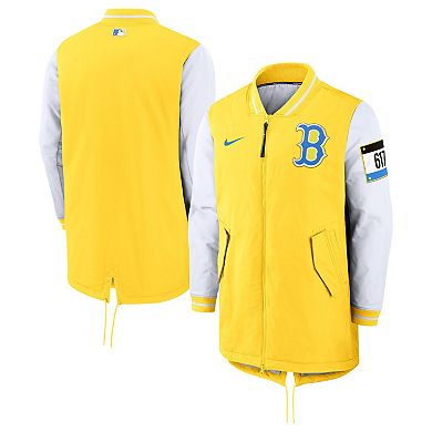 Men's Nike Yellow Boston Red Sox Authentic Collection 2022 City Connect Dugout Jacket