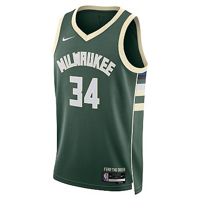 Unisex Nike Giannis Antetokounmpo Hunter Green Milwaukee Bucks Swingman Jersey - Icon Edition