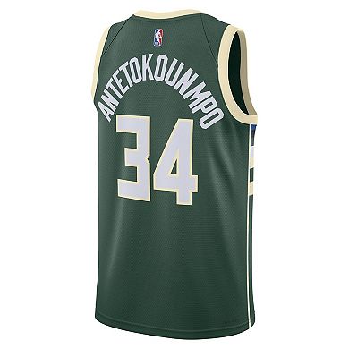 Unisex Nike Giannis Antetokounmpo Hunter Green Milwaukee Bucks 2022/23 Swingman Jersey - Icon Edition
