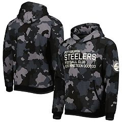 Men's Pittsburgh Steelers Starter Black Draft Fleece Raglan Pullover Hoodie