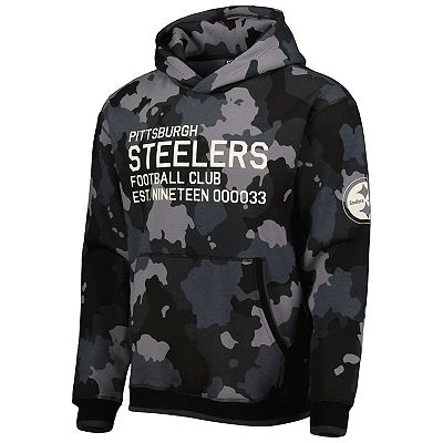 Men s The Wild Collective Black Pittsburgh Steelers Camo Pullover Hoodie