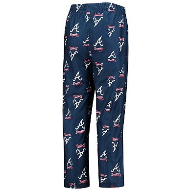 Youth Navy Atlanta Braves Printed Logo Pants