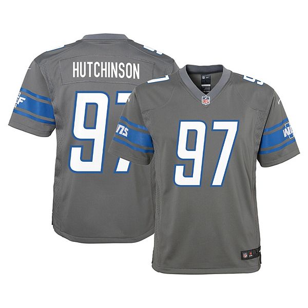Youth Nike Aidan Hutchinson Gray Detroit Lions Team Game Jersey