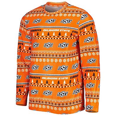 Men's Concepts Sport Orange Oklahoma State Cowboys Swivel Long Sleeve T-Shirt & Pants Sleep Set