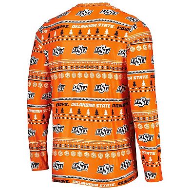 Men's Concepts Sport Orange Oklahoma State Cowboys Swivel Long Sleeve T-Shirt & Pants Sleep Set