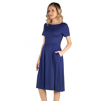 grey skater dresses Grey Short Sleeve Casual Skater Dress – Styledup.co.uk main image 1