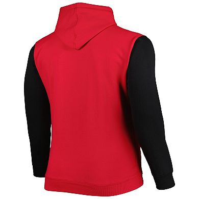 Men's Fanatics Branded Red/Black Chicago Bulls Big & Tall Bold Attack Pullover Hoodie
