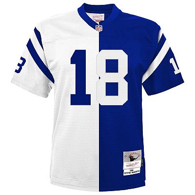 Youth Mitchell Ness Peyton Manning White Royal Indianapolis Colts Split Legacy Jersey