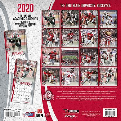 Ohio State Buckeyes 2020 16-Month Wall Calendar