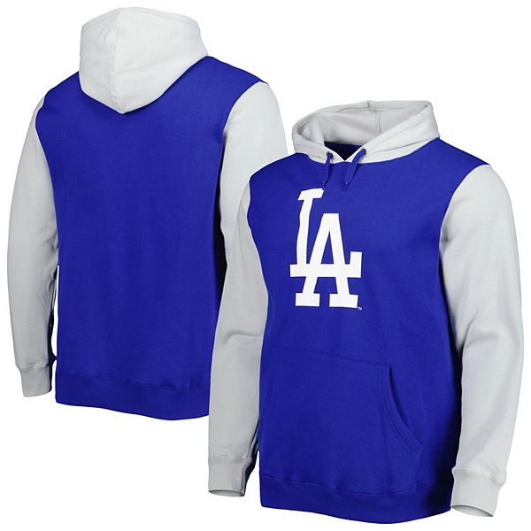 Men s Stitches Royal Gray Los Angeles Dodgers Team Pullover Hoodie