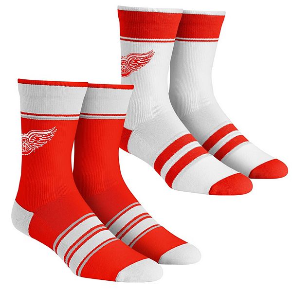 Wingman - Red & BLACK. USA Made Unique Hermes Wing Athletic Socks Medium (Mens Shoe Size 6-9, Womens 7-10)