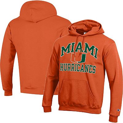 Men's Champion Orange Miami Hurricanes High Motor Pullover Hoodie