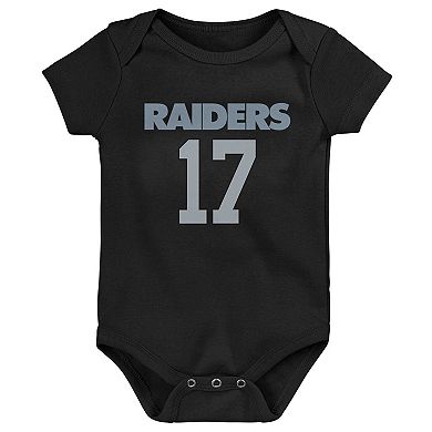 Newborn & Infant Davante Adams Black Las Vegas Raiders Mainliner Player Name & Number Bodysuit