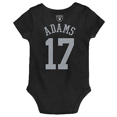 Newborn & Infant Davante Adams Black Las Vegas Raiders Mainliner Player Name & Number Bodysuit
