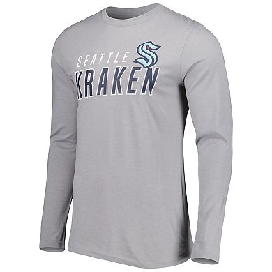 Men's Concepts Sport Deep Sea Blue/Gray Seattle Kraken Meter Long Sleeve T-Shirt & Pants Sleep Set