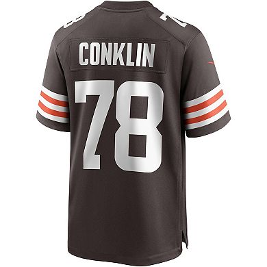 Men's Nike Jack Conklin Brown Cleveland Browns Game Player Jersey