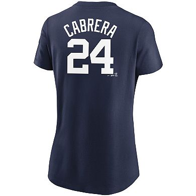 Women's Nike Miguel Cabrera Navy Detroit Tigers Name & Number T-Shirt