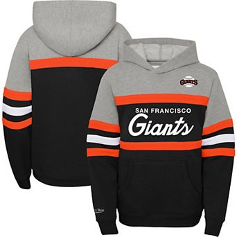 Youth Mitchell & Ness Heather Gray/Black San Francisco Giants Cooperstown Collection Head Coach Pullover Hoodie