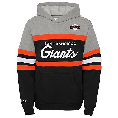 Youth Mitchell & Ness Heather Gray/Black San Francisco Giants Cooperstown Collection Head Coach Pullover Hoodie