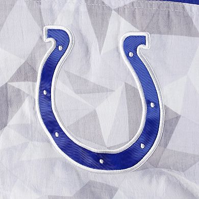 Men's Starter White/Royal Indianapolis Colts Thursday Night Gridiron Raglan Half-Zip Hooded Jacket