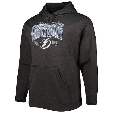 Men's Fanatics Branded Heather Charcoal Tampa Bay Lightning Big & Tall Dynasty Pullover Hoodie