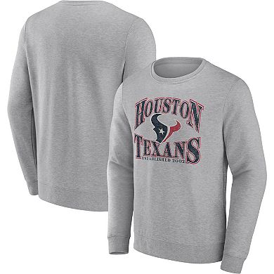 Men's Fanatics Branded Heathered Charcoal Houston Texans Playability Pullover Sweatshirt