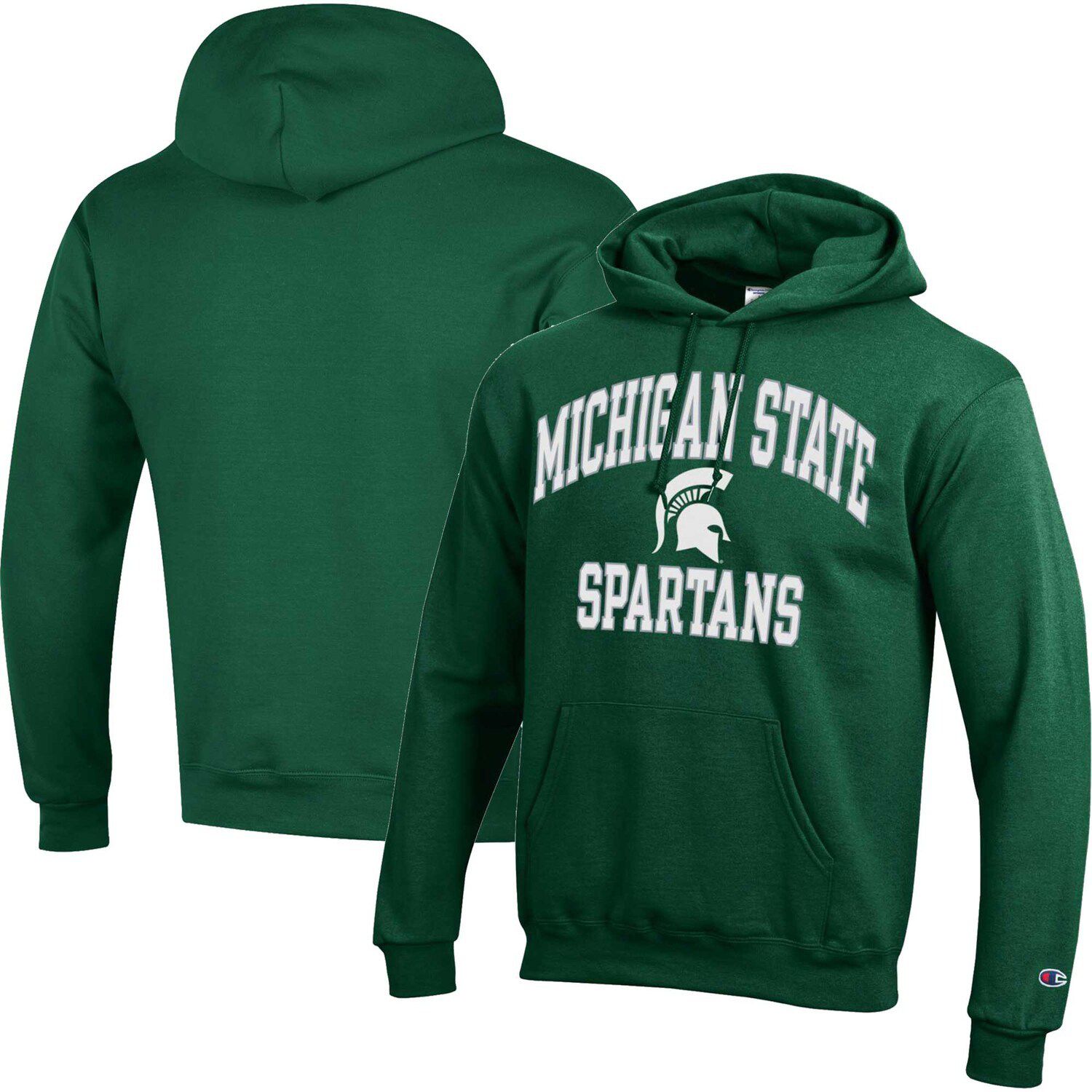 Men's Champion Green Michigan State Spartans High Motor Pullover Hoodie