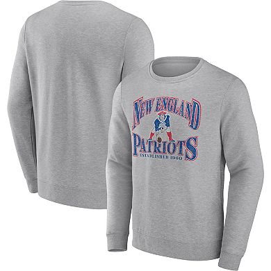 Men's Fanatics Branded Heathered Charcoal New England Patriots Playability Pullover Sweatshirt