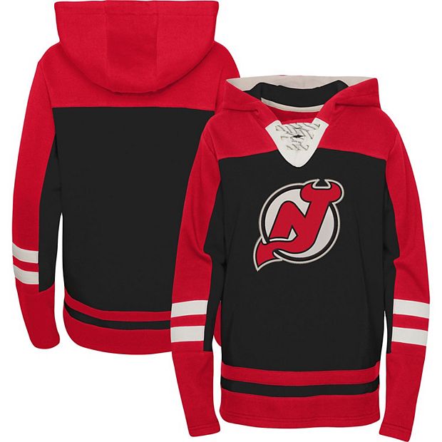 New NHL New Jersey Devils old time jersey style mid weight cotton hoodie  men M