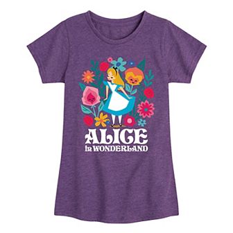 Disney's Alice In Wonderland Girls 7-16 Flowers Graphic Tee