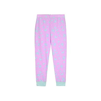 Sleep On It Girls 2-Pc Soft Jersey Snug-Fit Pajama Top and Pajama Pant Set with Scrunchie - Toddler