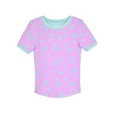 Sleep On It Girls 2-Pc Soft Jersey Snug-Fit Pajama Top and Pajama Pant Set with Scrunchie - Toddler