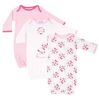 Luvable Friends Baby Girl Cotton Gowns, Pink Floral
