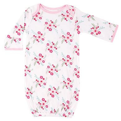 Luvable Friends Baby Girl Cotton Gowns, Pink Floral